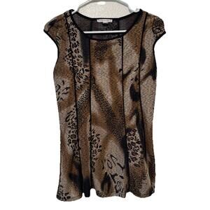 Vtg Y2K Women's Top Size Small Animal Leopard Cheetah Stretchy 2000s 90s Vintage